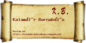 Kalamár Barnabás névjegykártya