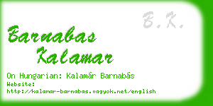 barnabas kalamar business card