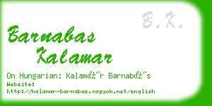 barnabas kalamar business card